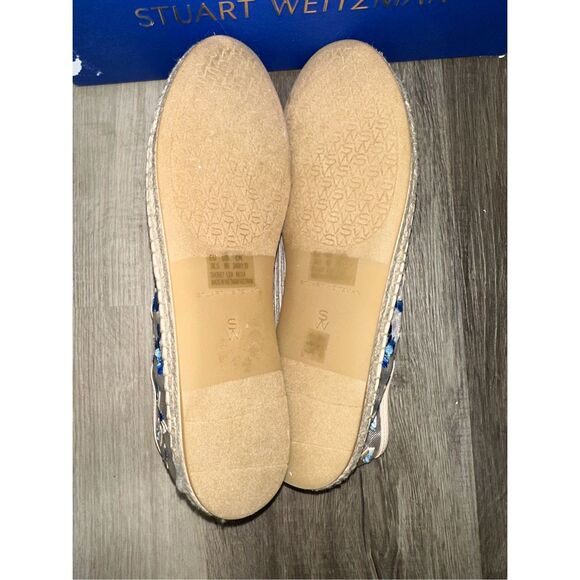 Stuart Weitzman BareItAll Floral-Embroidered Mesh Espadrilles Size 8 $350 - Picture 11 of 12
